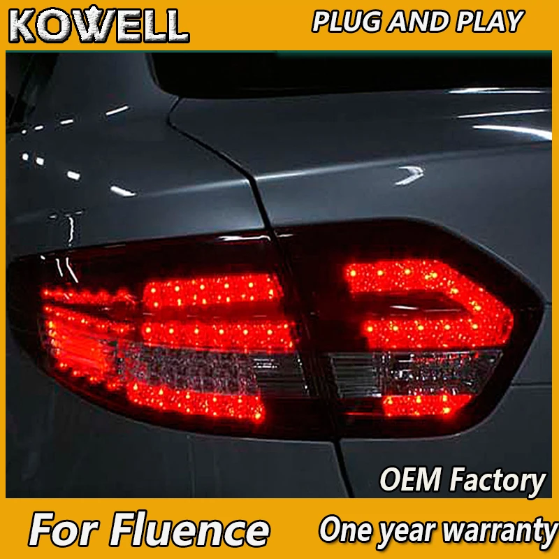 KOWELL автомобильный Стайлинг для Renault Fluence светодиодный задний светильник s 2010 2011 2012- Almera SM3 задний светильник DRL+ тормоз+ Парк+ сигнал