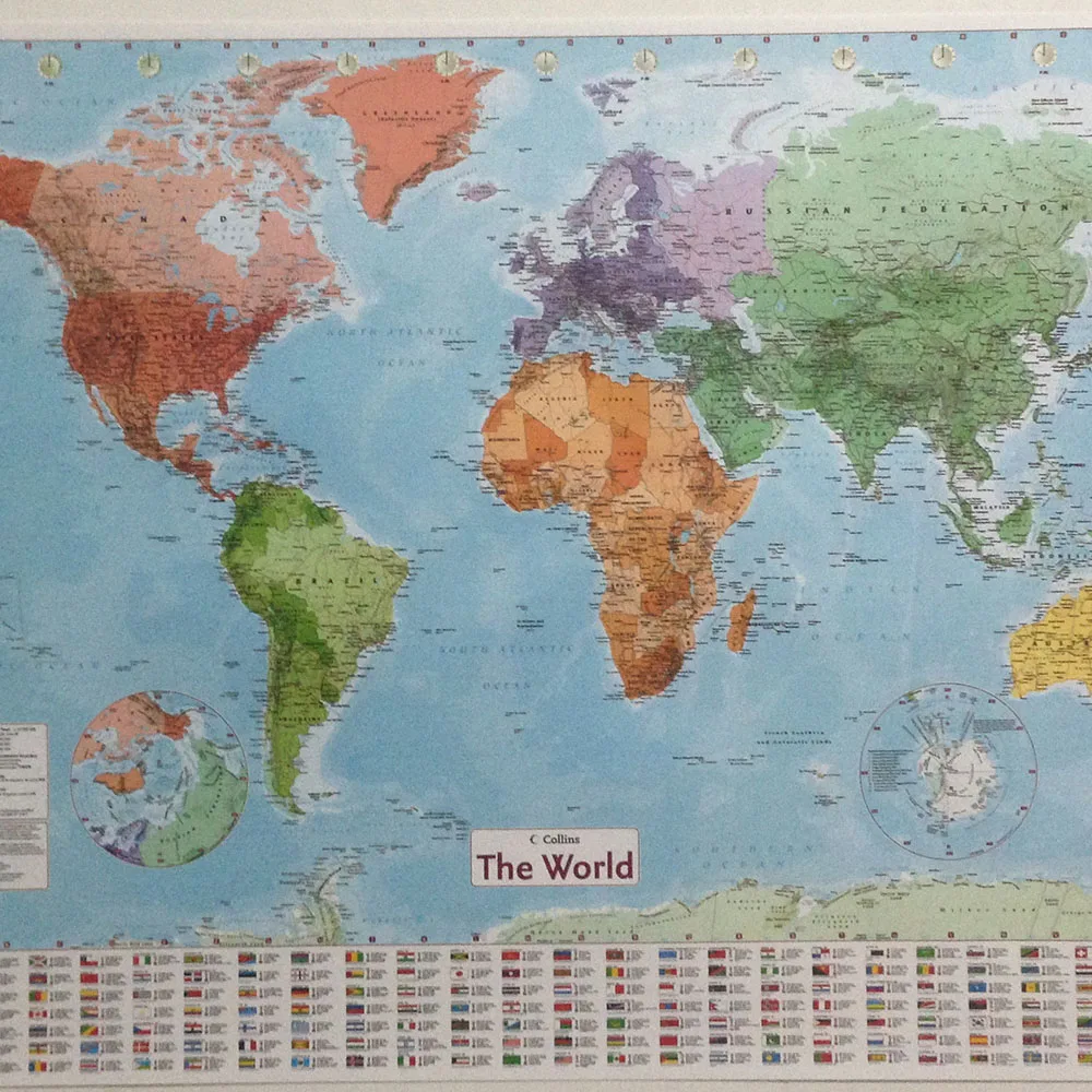 100x70cm Wall Sticker World Map LARGE MAP OF THE WORLD