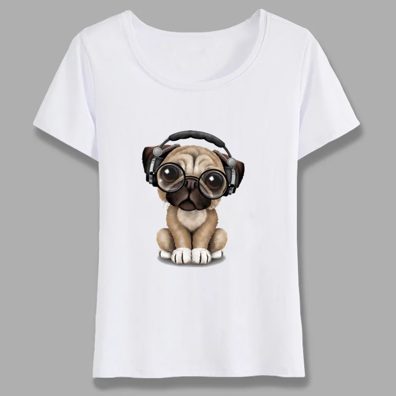 Летние топы Футболка DJ Dog Женская Высококачественная забавная Повседневная