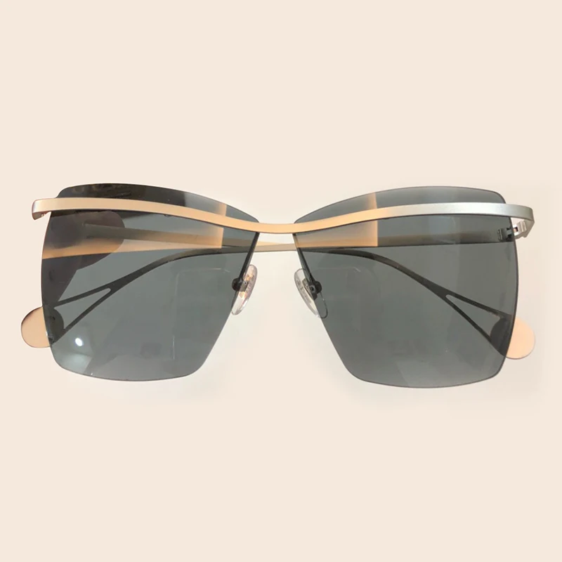 Rimless High Quality Sunglasses Women Brand Designer High Quality UV400