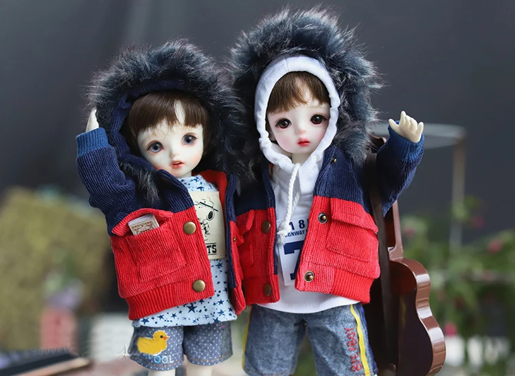 BJD кукла костюм для 1/4 1/6 yosd. MDD куртка с большим меховым воротником теплое лоскутное карманное пальто кукольные аксессуары