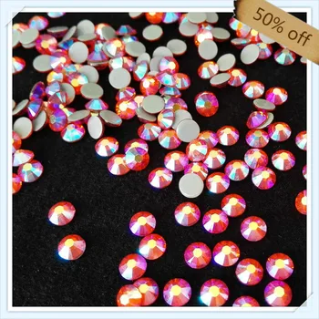 

HOT SALE super shiny ss10 2.9mm HYACINTH AB color for nail art free shipping ;14 cutting facets 7 big and 7 small