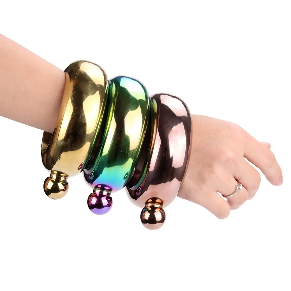 

[3.5 OZ]Flask Drink Bracelet for Women with Funnel for Alcohol Liquor Wine Booze Beverages Water Stainless Steel Hip Flask