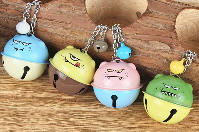 

JNMetal bell Personality cartoon creativity key pendant heart-shaped car bag pendants jewelry 4pcs for pack