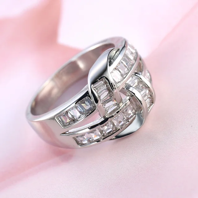 Hot Double Layer Rings For Women Girl Lovers Big Cut Round Aaa Cubic Zirconia Crystal Anel Hot Double Layer Rings For Women Girl Lovers Big Cut Round Aaa Cubic Zirconia Crystal Anel