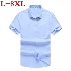 2018 Большие размеры 8XL 7XL Для мужчин с короткими рукавами футболка с рисунком Лето Англия рубашка Для мужчин S Slim Fit Рубашки повседневные