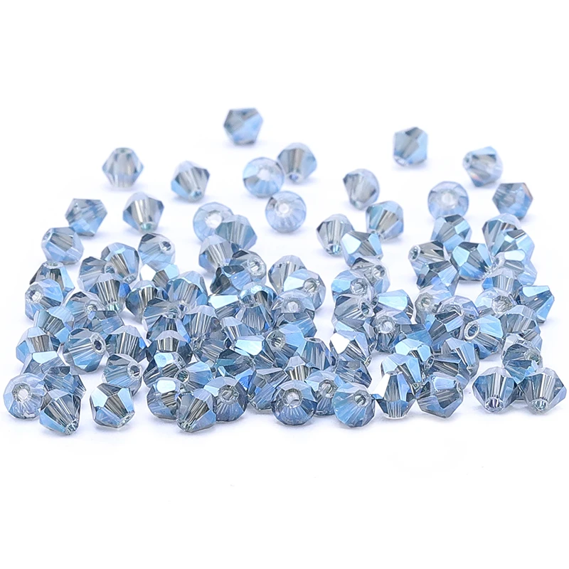 Hot 100pc Beautiful 4mm Crystal Loose Beads DIY Jewelry Blue