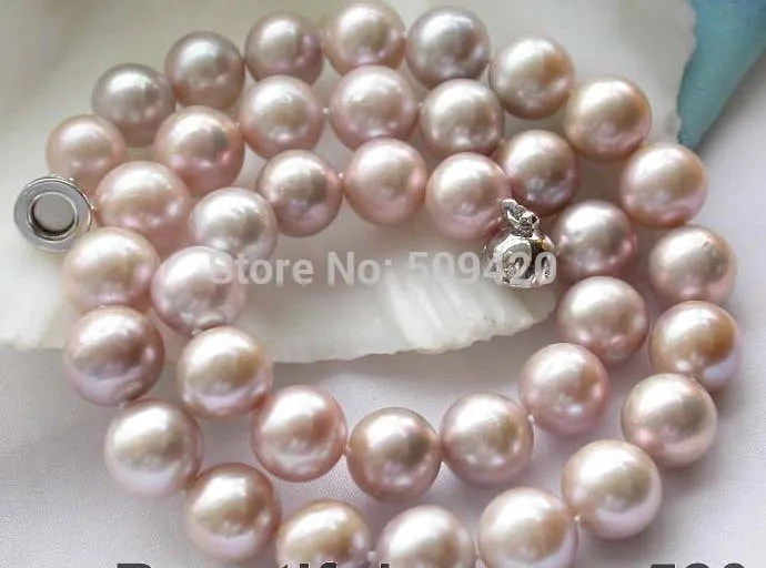 

Shipping Excellent 17" 12mm lavender freshwater pearl necklace magnet (C0309)