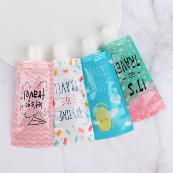 

100 ML Shampoo Storage Bag Portable Liquid Dispensing Bag Candy Color Lotion Packing Bottle Squeeze Makeup Container Travel