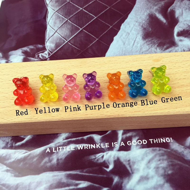 Милые серьги ручной работы Ins стильные цветные серьги в виде медведя из мультфильма женские серьги карамельного цвета подвеска в виде животного забавные Ювелирные изделия Подарки