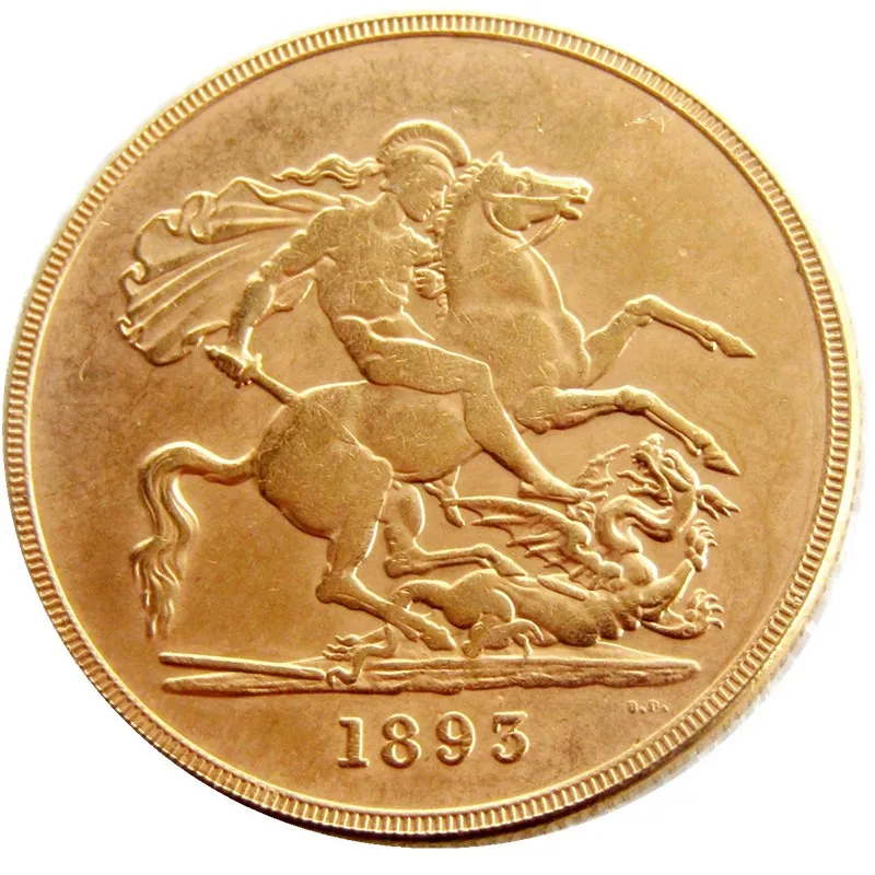 

Victoria Five Pounds 1893 Gold Plated Copy Coins