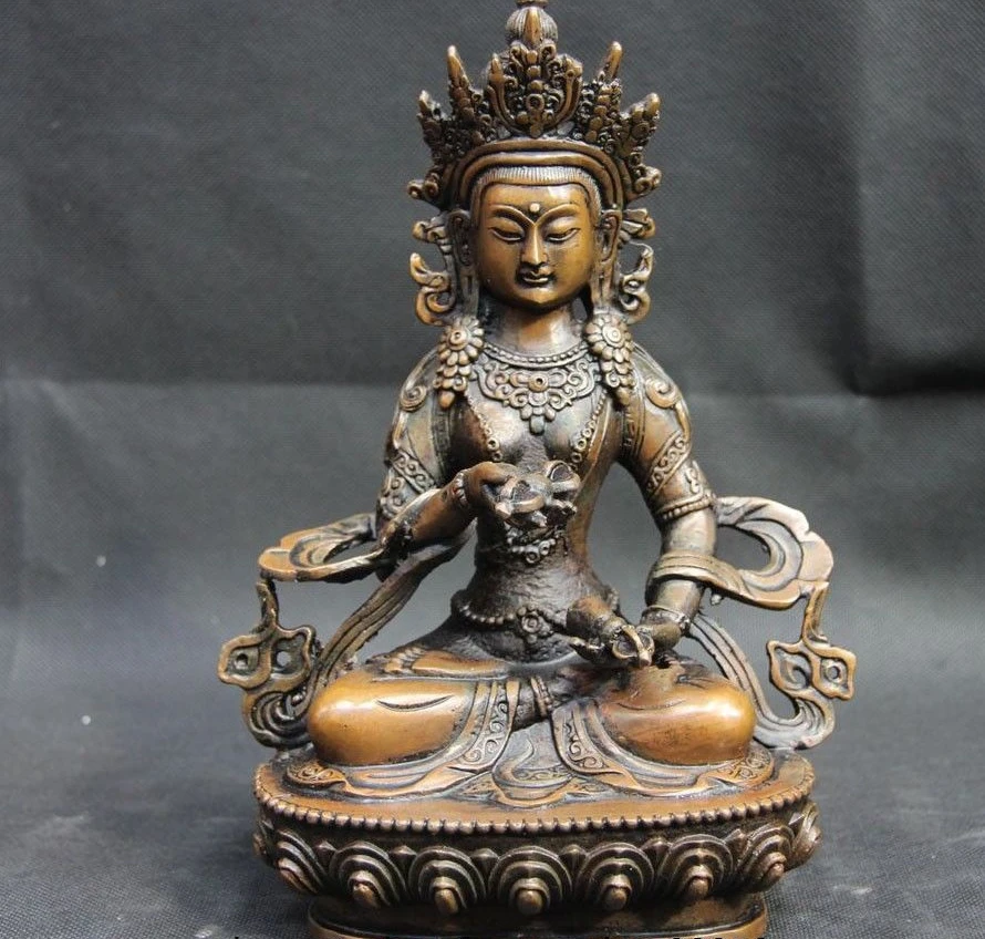 Тибетский буддизм Бронзовый медь Fane Vajrasattva Vajradhara God статуя Бодхисаттвы | Дом и сад