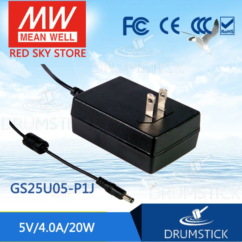 

Redsky [free-delivery 5Pcs] Selling Hot! MEAN WELL original GS25U05-P1J 5V 4A meanwell GS25U05 5V 20W AC-DC Industrial Adaptor