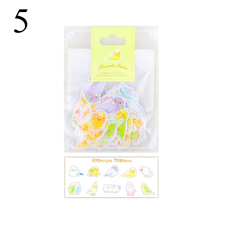 5-70pcs 70 шт./лот(1 пакет) DIY милые Kawaii Сердце Звезда липкие бумажные декоративные клеящиеся наклейки для украшения дома Фотоальбом Дневник - Цвет: 5-70pcs