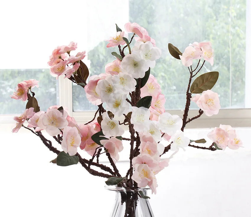 Настоящее прикосновение Hydra искусственные японские вишни поддельные декоративные цветы для свадьбы дом 4 цвета HI-Q 1 шт