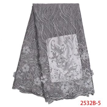 

Hot Sale 3D Net Lace Fabrics 2019 New Green Nigeria Tulle Lace with Beads African Lace Fabric for Evening Party Dress APW2532B-7