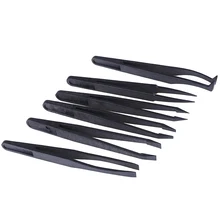 Горячие нержавеющей стали антистатические ESD щипцы для технического обслуживания инструменты 6 шт. промышленные прецизионные изогнутые прямые пинцеты Инструменты для ремонта