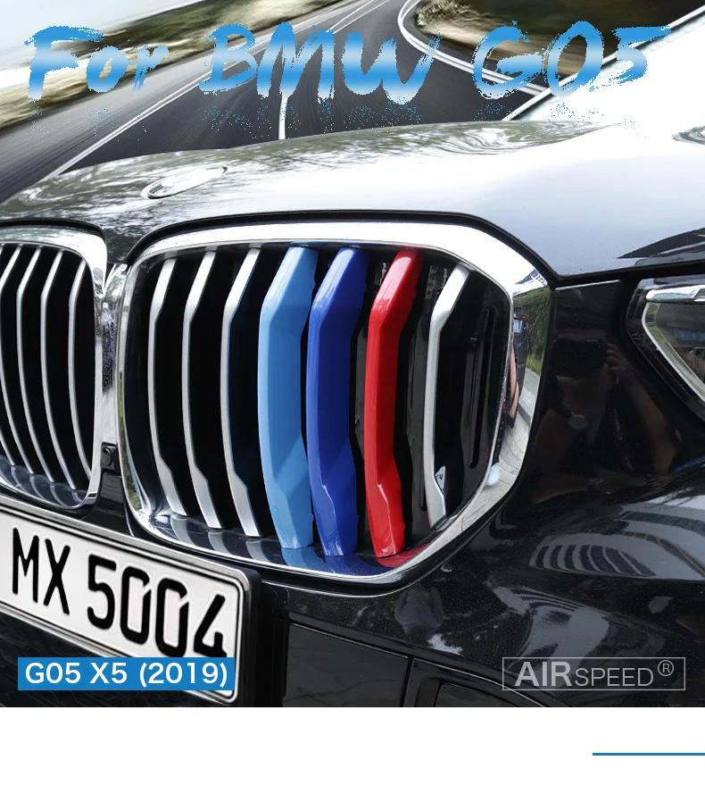 Airspeed 3D M Styling for BMW X5 G05 Accessories 2019 ABS Car Front Grille Cover Trim Grill Motorsport Strip Decoration Stickers (1)