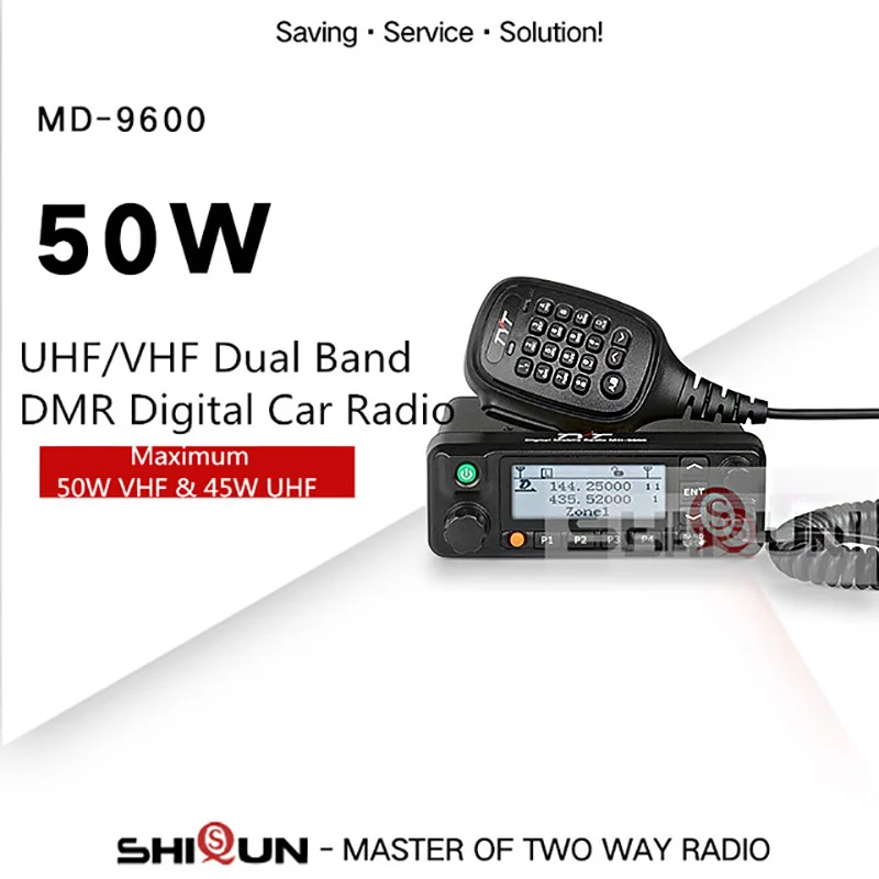 TYT MD-9600 Talkie “иди и болтай Walkie 50 км мобильное автомобильное DMR радио цифровой 136-174/400-480 МГц Dual Band радио приемопередатчик 3000CH 50/45/25 Вт DMR - Цвет: No GPS