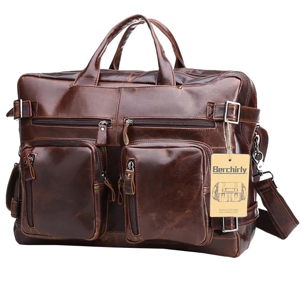 

New Business Men Briefcase Handbags Genuine Leather Men Bag Messenger Bags Shoulder Crossbody Bags Cow Leather Laptop Bag Male
