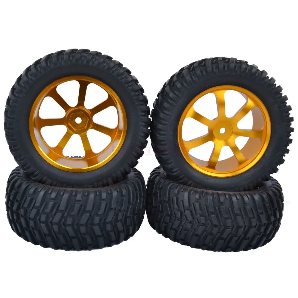 4PCS 95 mm Tyre RC 1/10 Off Road Short Course Truck Rally Tires Metal