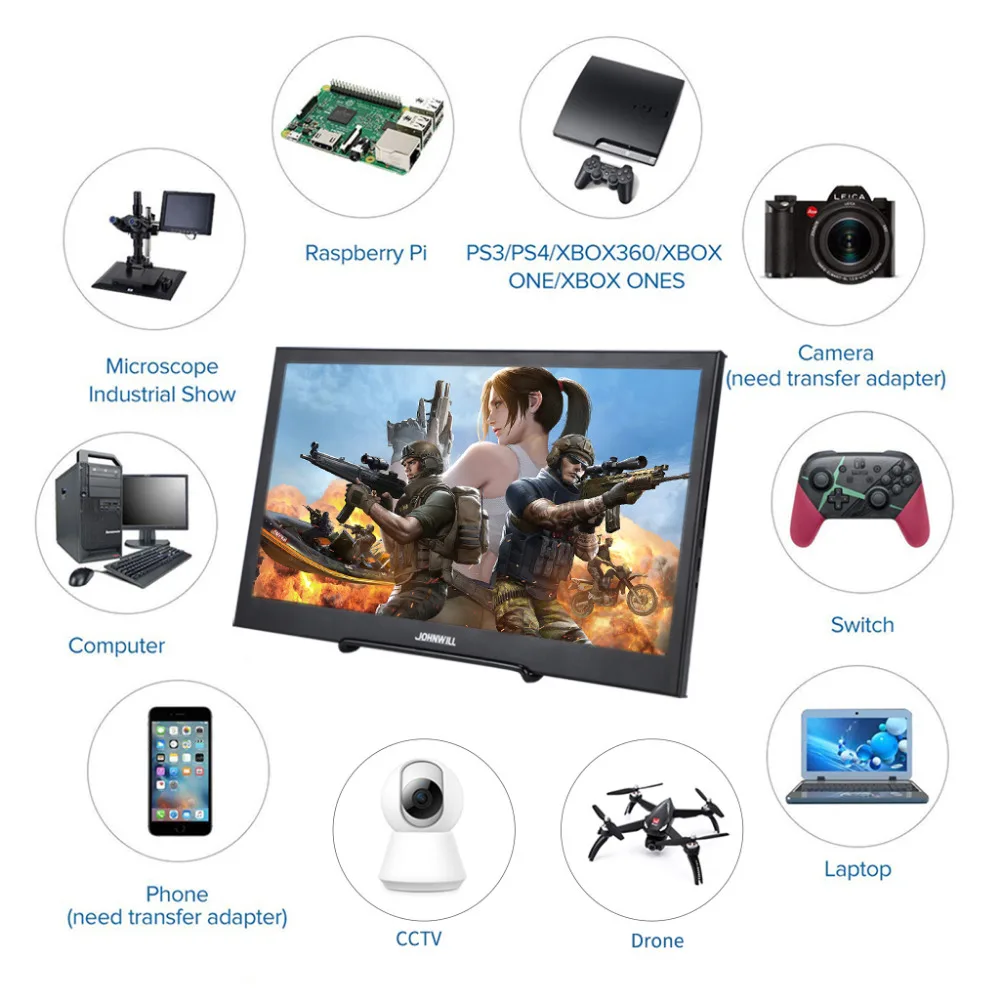 1080P Full HD монитор для PS3 PS4 Xbo X360 13 3 дюйма портативный дисплей Raspberry Pi с HDMI USB DC