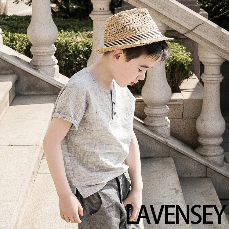 

Lavensey original new children baby boy summer small round neck half sleeve shirt free shipping