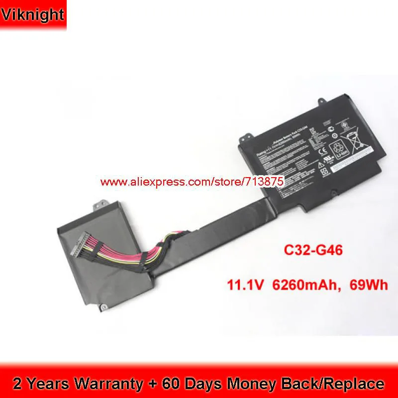 Genuine C32-G46 Battery For ASUS G46 G46V G46VW G46E G46EI363VM G46EI361VW 11.1V 69Wh Genuine C32-G46 Battery For ASUS G46 G46V G46VW G46E G46EI363VM G46EI361VW 11.1V 69Wh