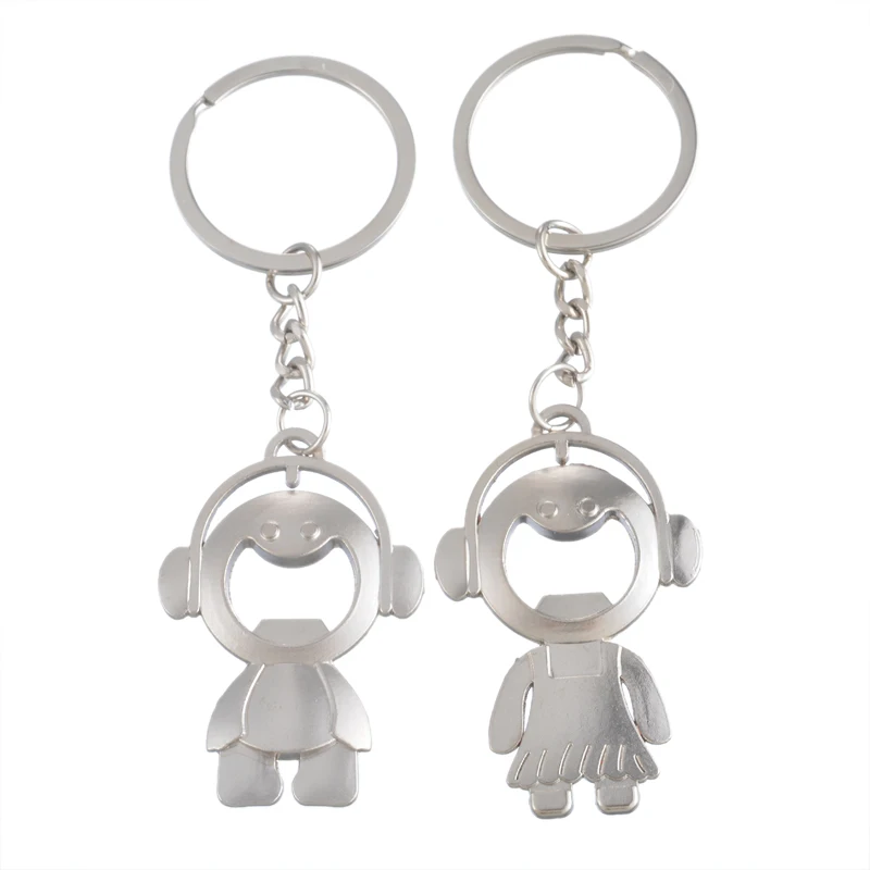 

Hoomall 2PCs Creative Boy Girl Shape Bottle Opener Mini Convenient Easy Carrying Wine Beer Opener Keychain Creative Kitchen Tool