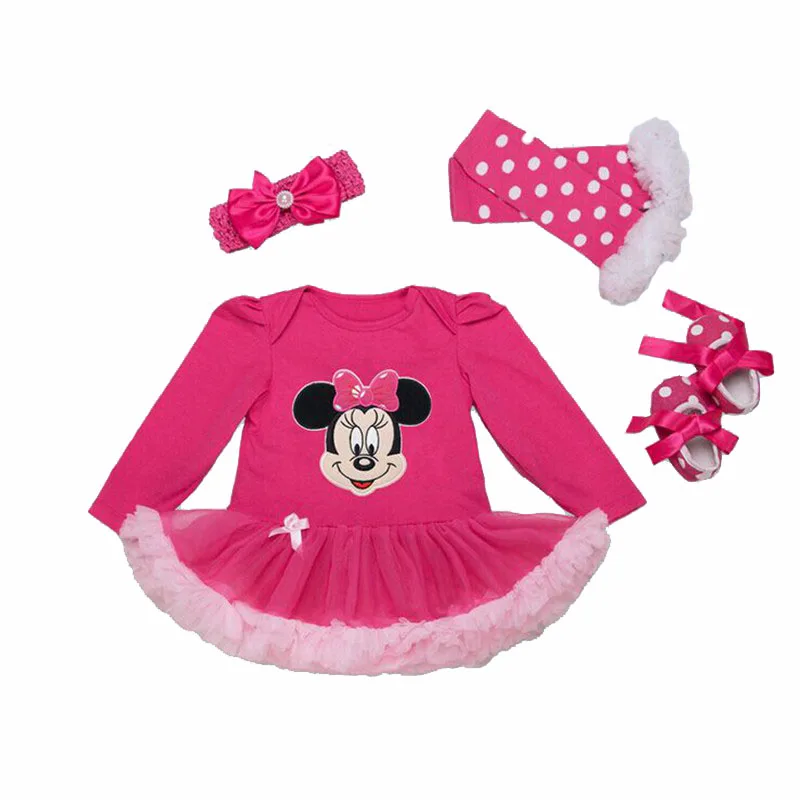 Toddler Infant Baby Girl Party Dress Clothes Cotton Cartoon Long Sleeve