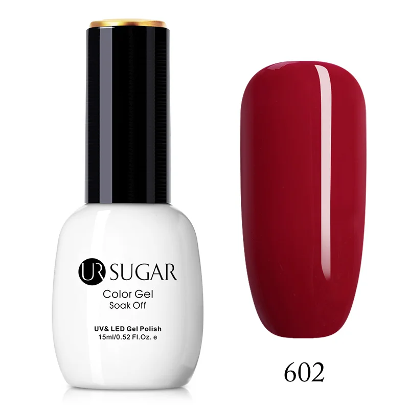 Ur Sugar 15 мл чистый цветной гель для ногтей лак розовый био-Гели Soak off УФ-гель для дизайна ногтей Лаки Полупостоянный лак гель маникюрный лак - Цвет: 602