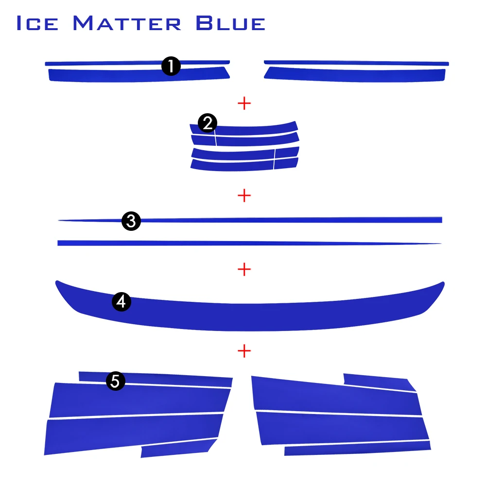 Углеродное волокно Передняя Задняя решетка бампер ремень линия дверная ручка столб автомобиля Стайлинг наклейки для Volkswagen VW Golf 7 MK7 аксессуары - Название цвета: ice matt blue