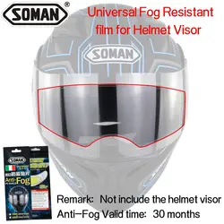 Противотуманные пленки для полного шлема козырек Pinlock противотуманные линзы для холодной погоды Soman мотоциклетные шлемы