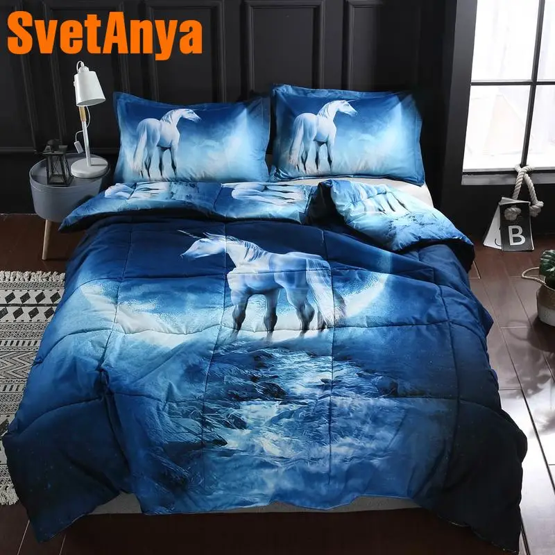 

Svetanya stiching Quilt+Pillowcase unique 3d printed thin Comforter Blanket