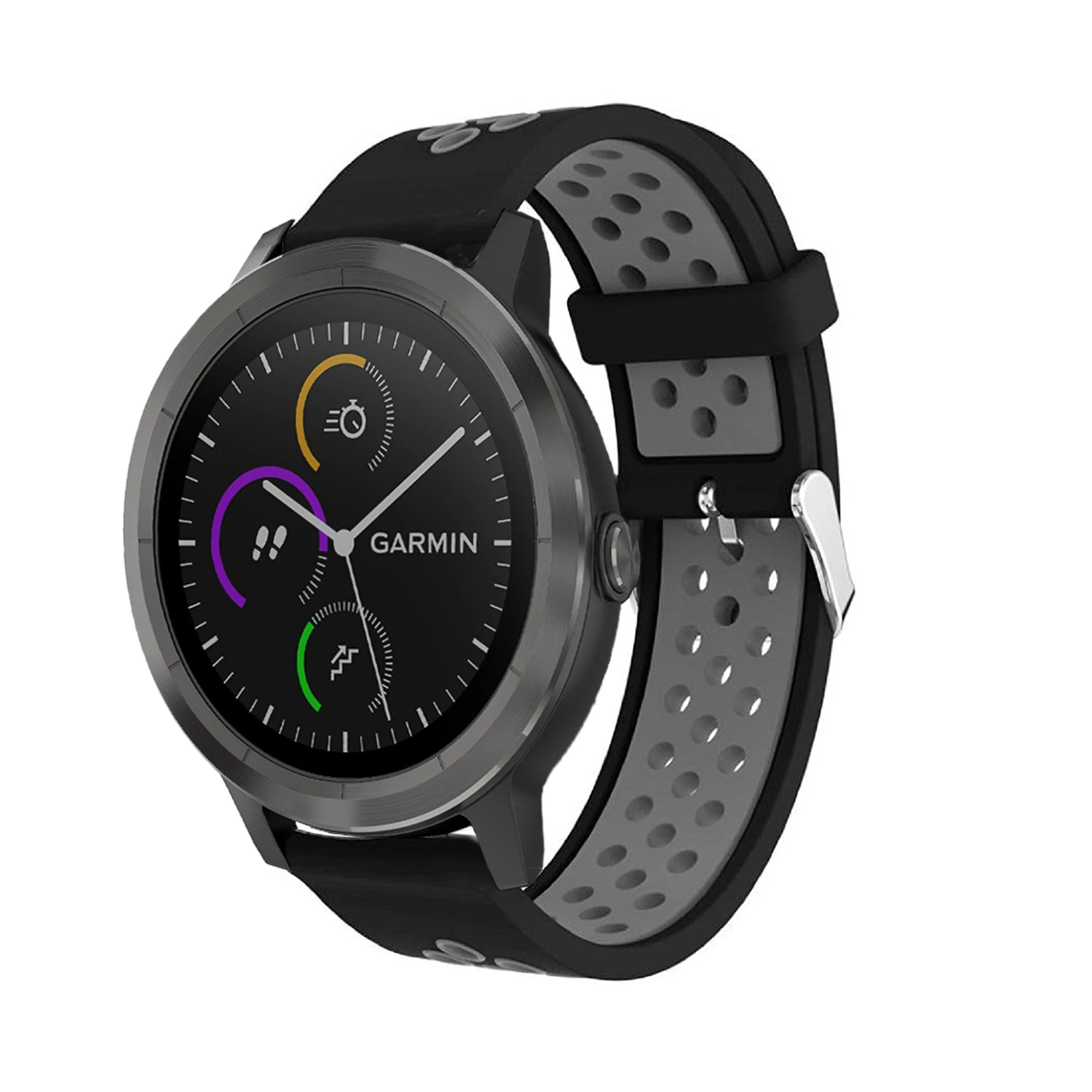 Силиконовый ремешок для часов Garmin Vivoactive 3, Смарт-часы, классический браслет с пряжкой, спортивный сменный ремешок на запястье, ремешок 20 мм - Цвет: black gray