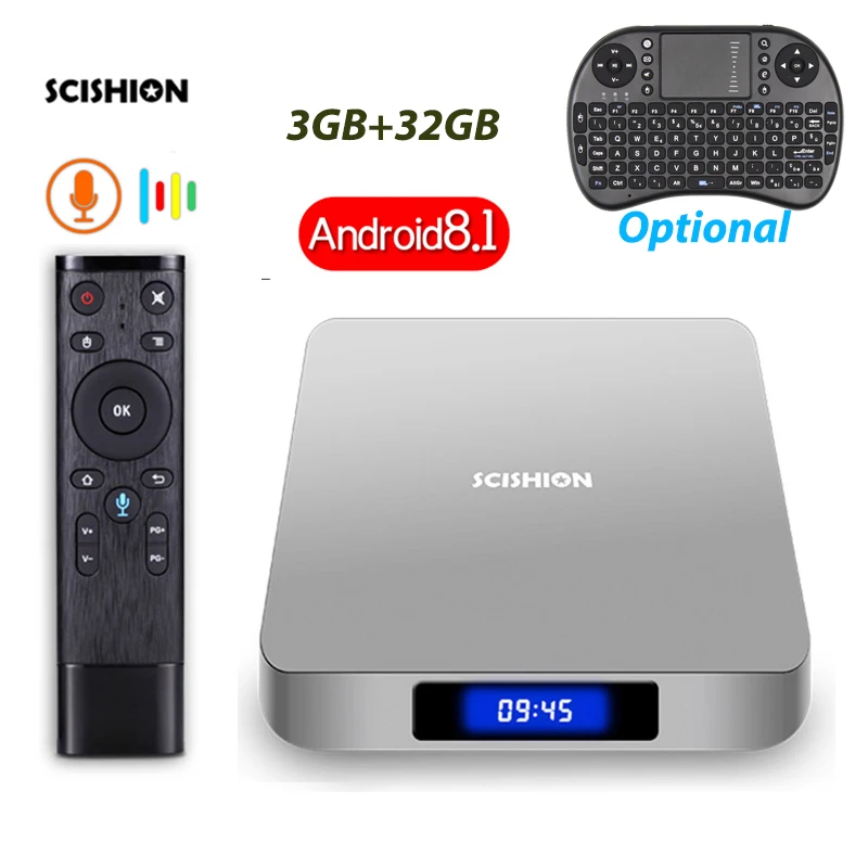 SCISHION AI ONE Android 8.1 Smart TV Box Rockchip 3328 3GB Ram 32GB Rom 2.4G WiFi USB3.0 BT4.0 HD Set Top Box With Voice Control цена SCISHION AI ONE Android 8.1 Smart TV Box Rockchip 3328 3GB Ram 32GB Rom 2.4G WiFi USB3.0 BT4.0 HD Set Top Box With Voice Control цены онлайн
