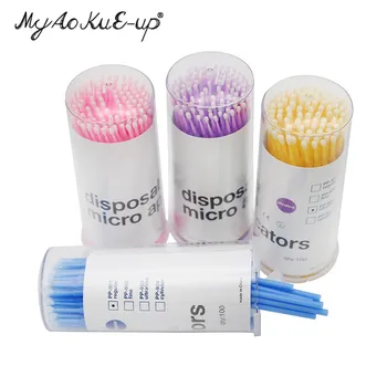 

100pcs/ barrel Eyelash Microbrush Mini Eyelashes brushes Extension Make Up Tool Applicator Wand Applicators Mascara Makeup brush