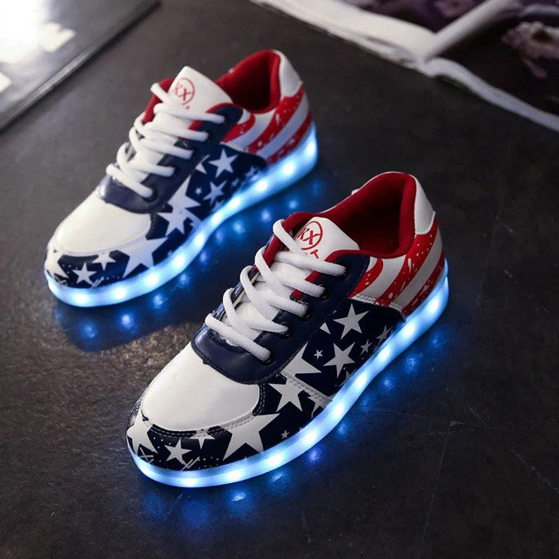 2017 LED SHOES for Light UP Shoes LED Luminous Shoes Recharge for Adults neon basket color