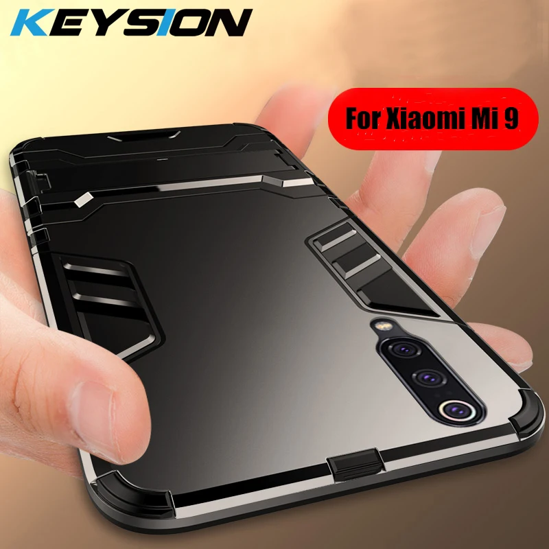 

KEYSION Shockproof Phone Case For Xiaomi Mi 9 9 SE Armor Hard PC Soft Silicone TPU Ring Holder Back Cover For Redmi Note 7 Pro