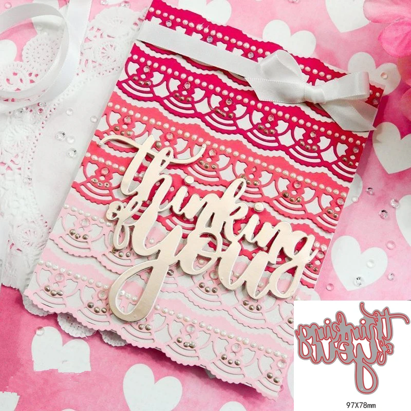

Love Words Thinking of You Metal Cutting Die Stencil Template for Scrapbooking Paper Album Card Gift Decor Knife Mold Metal Dies