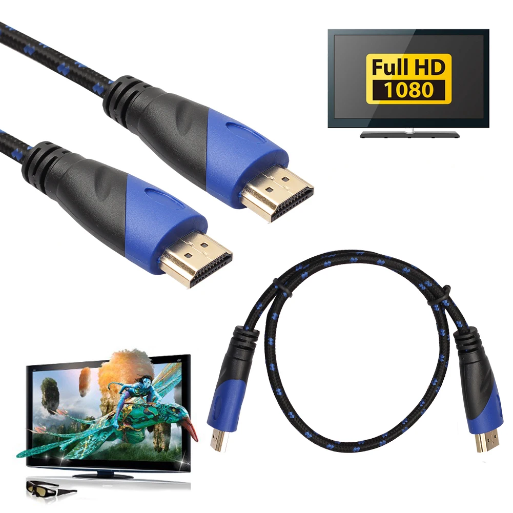 Длинный HDMI кабель с позолоченным покрытием V1.4 AV HD 3D для Xbox HDTV 1 м 15 М 1080P цифровой L3FE