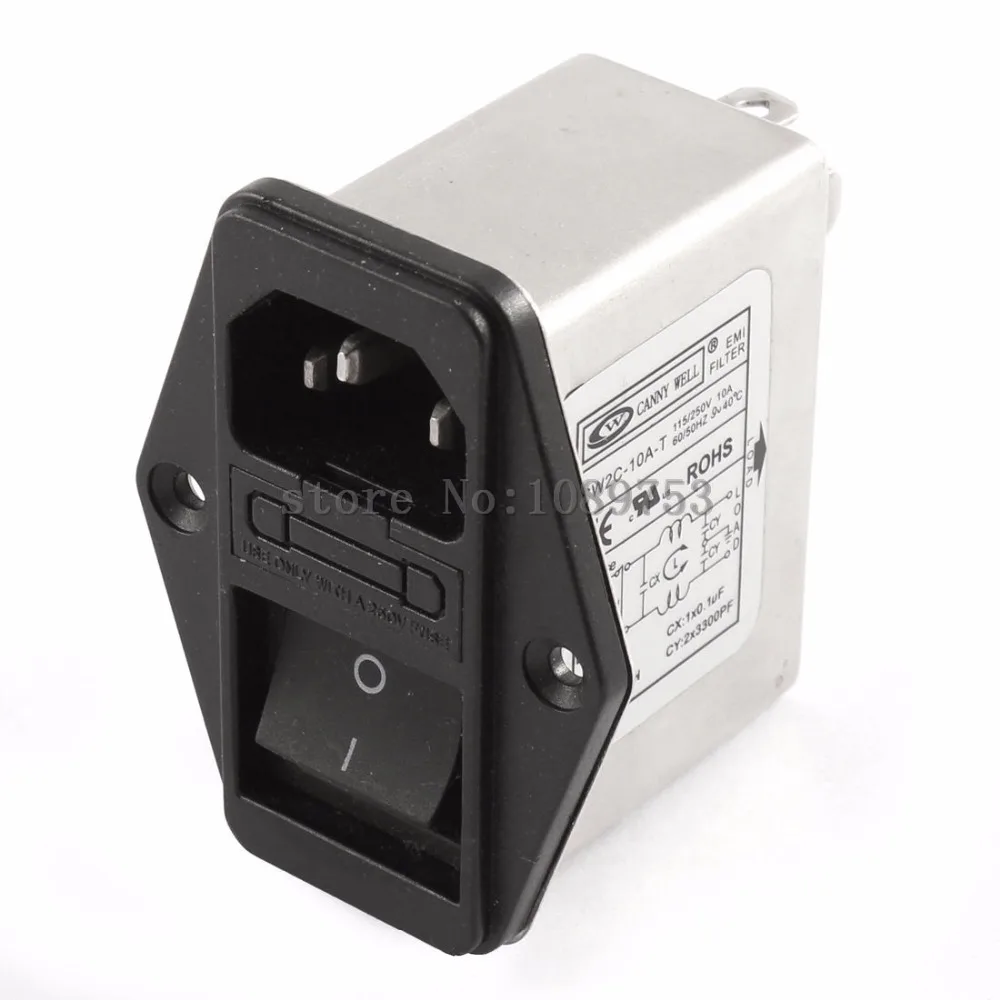 1 шт. розетка питания Застрахованная CANNY WELL EMI power filter CW2C 10A T 10 А|filter power|filter emifilter socket