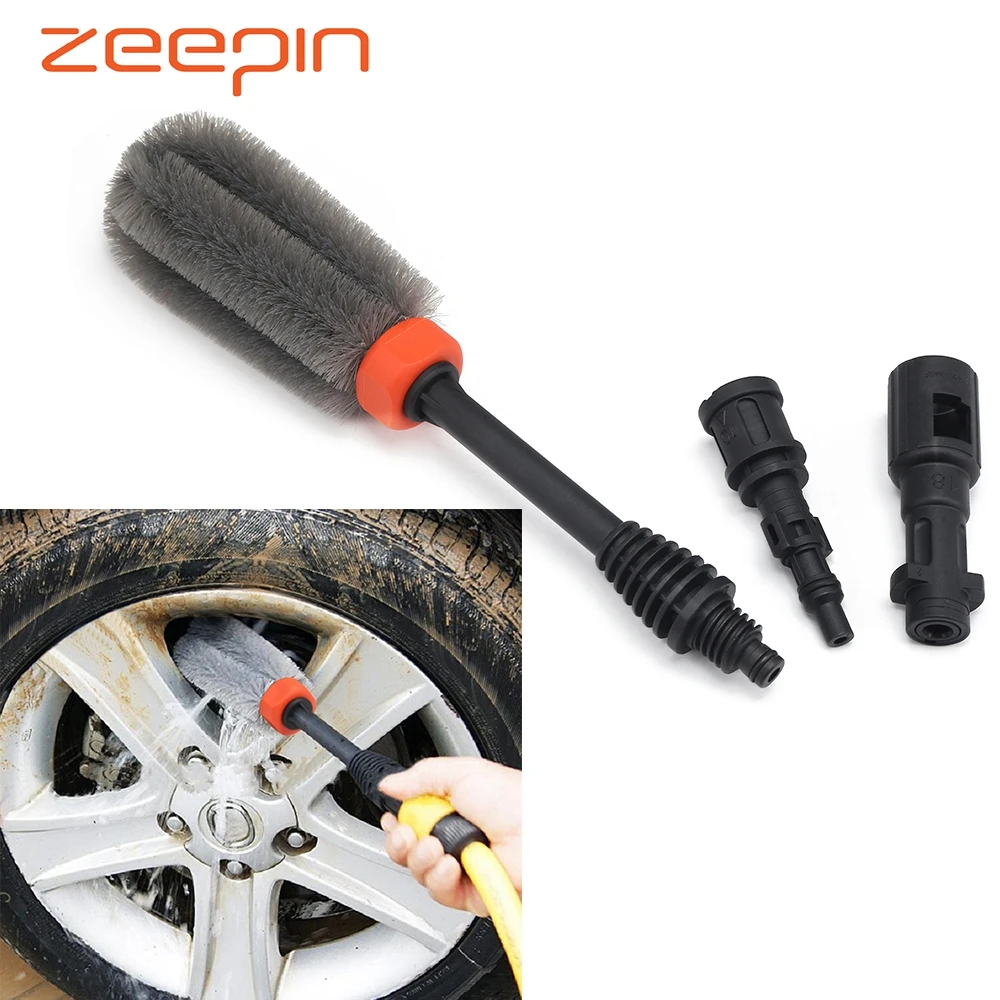 

Car Wheel Tire Washing Brush 360 Degree Rotating High-pressure Tyre Cleaning Tool with Karcher Connector
