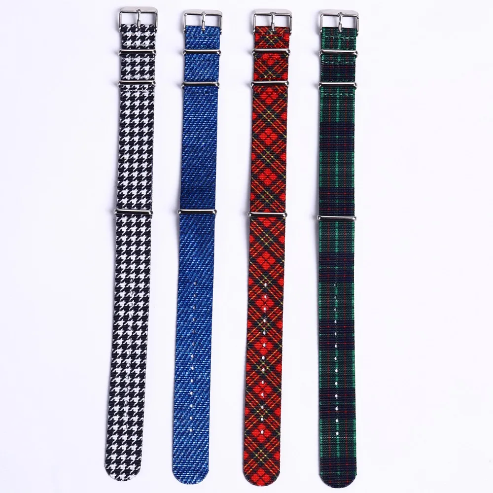 

EACHE 2pic sale NATO 20mm Nylon watch straps with Plaid pattern women's watches band watch accessories Wholesale