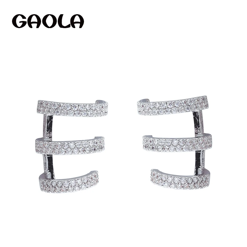 

GAOLA 2017 New Round Clip Earring Cubic Zirconia Earrings Women Jewelry GLE4141Y