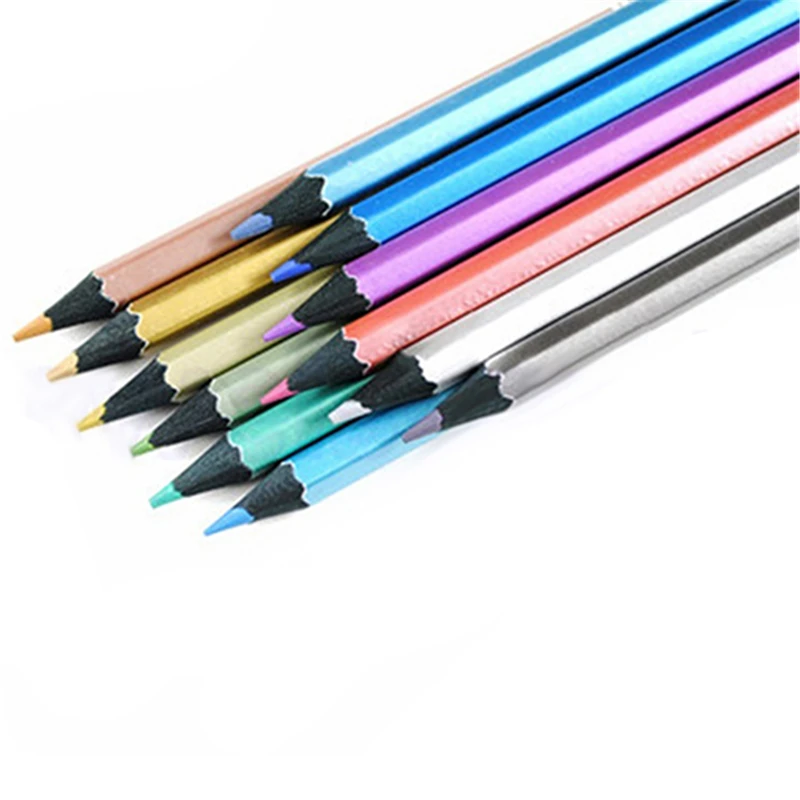 

12x Metallic Non-Toxic Colored Drawing Pencils 12 Color Drawing Sketching Pencil AIZ4