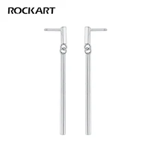ROCKART 925 стерлингового серебра офисные Дамские серьги каплями высокого класса ювелирные изделия ретантурные бар геометрические длинные серьги OL для женщин