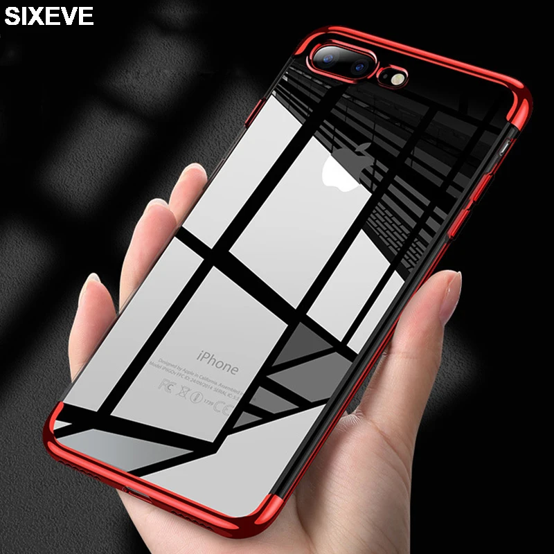 

Luxury TPU Transparent Plating Silicon Phone Case For iPhone X 9 11 Pro XR XS Max Case For iPhone 8 7 6 6S Plus Cell Phone Cover