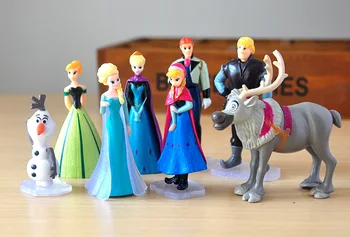 

Disney Kid Toys 8pcs/Lot 5-9cm High Quality Anna Elsa Figures Hans Kristoff Sven Olaf Pvc Action Figure Toy Play Set Toys