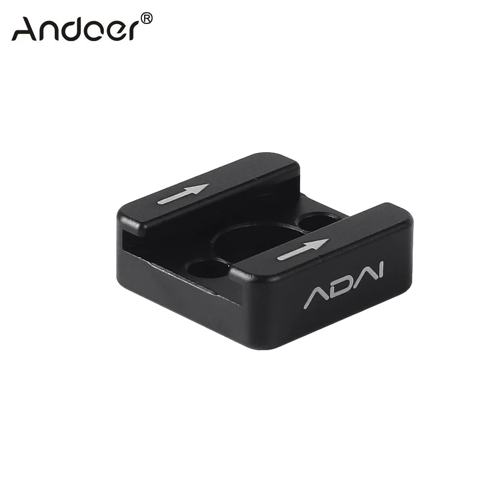 

Andoer Universal Cold Shoe Mount Adapter Base Bracket with Mounting Screws for LED Video Light Microphone On-Camera Flash